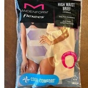 Maidenform Flexees High Waist Brief FP5000 Stay Put Waist Band Shapewear  XL New
